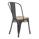 Chaise en acier gris métallisé avec assise en bois (lot de 4)
